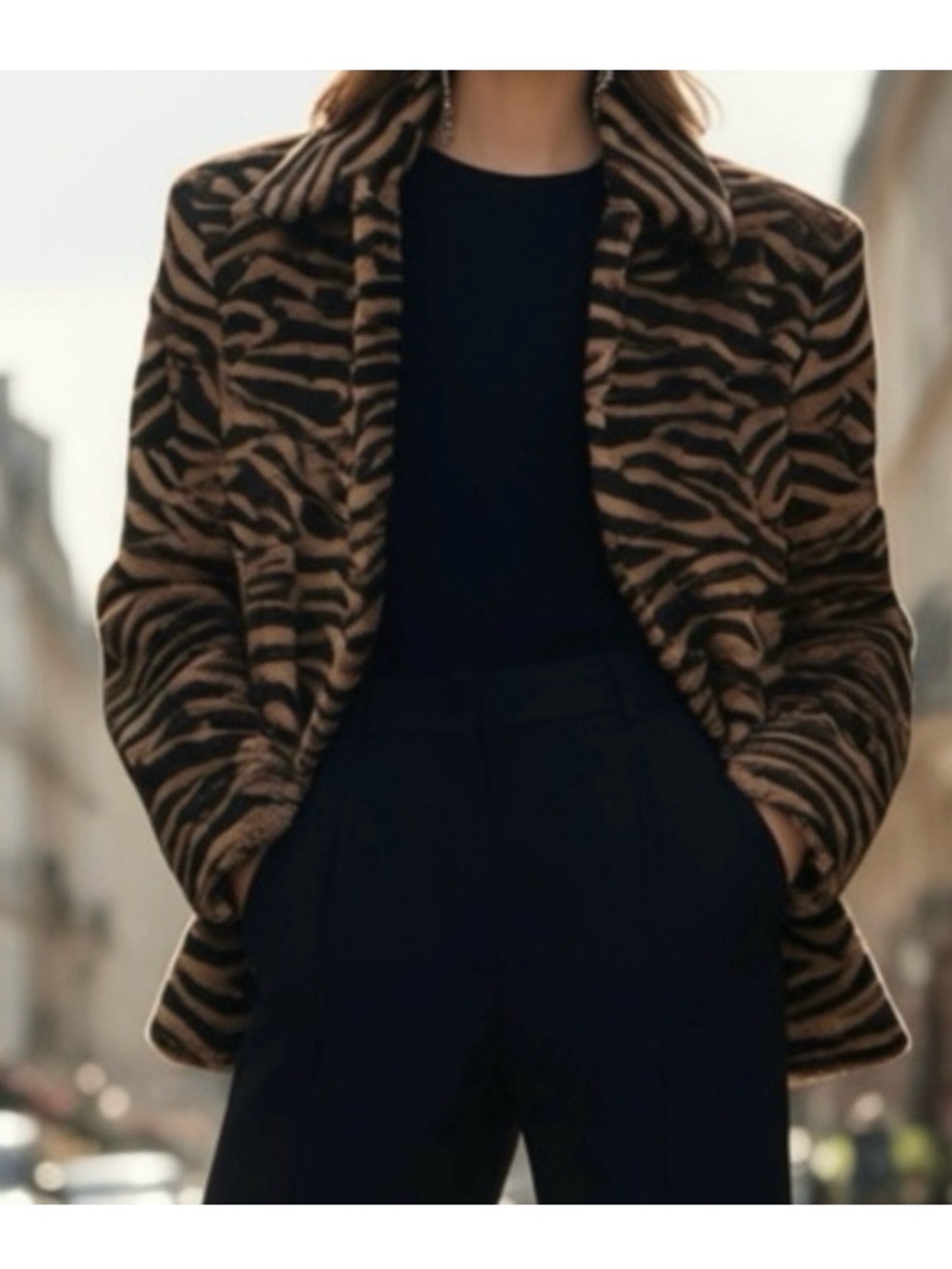 Supply & Demand Tiger Print Faux Fur Jacket | Size M | Bold Statement Piece
